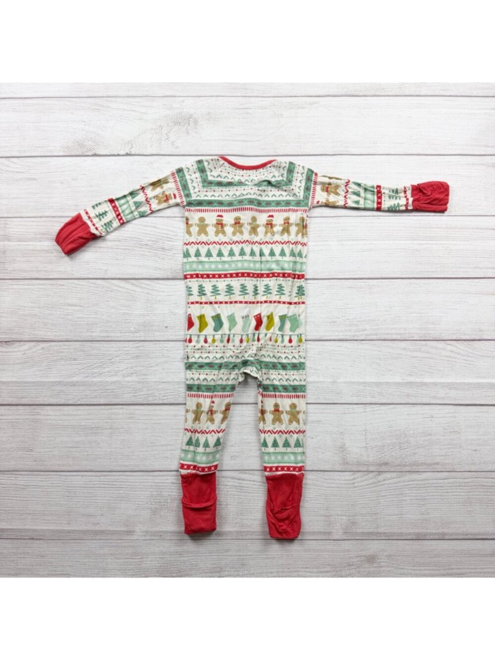Little Sleepies Bamboo Blend One Piece Holiday Print Pajamas 6-12 Months - Picture 3 of 3